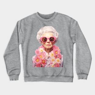 Vintage and Vivacious, Pink Lady Crewneck Sweatshirt